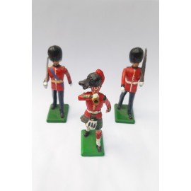 3 VINTAGE Hand made Painted Figures