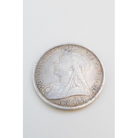 1893 Silver Crown Queen Victoria Coin V.G